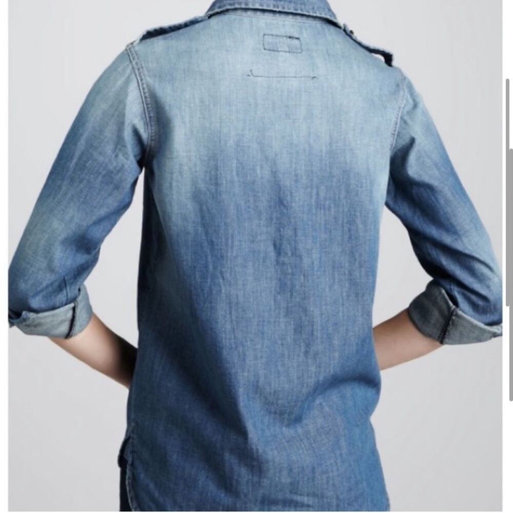 Current/Elliott “The Perfect” Vintage Button Down Denim Shirt. - Picture 3 of 5
